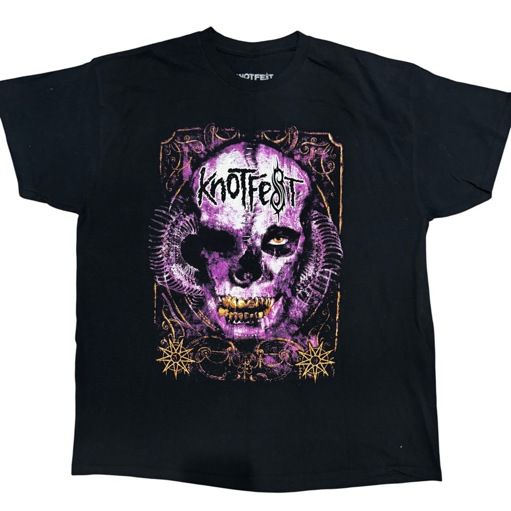Knotfest 2021 Slipknot Tour Shirt XL Black‎ Purple Skull Killswitch Engage Mens